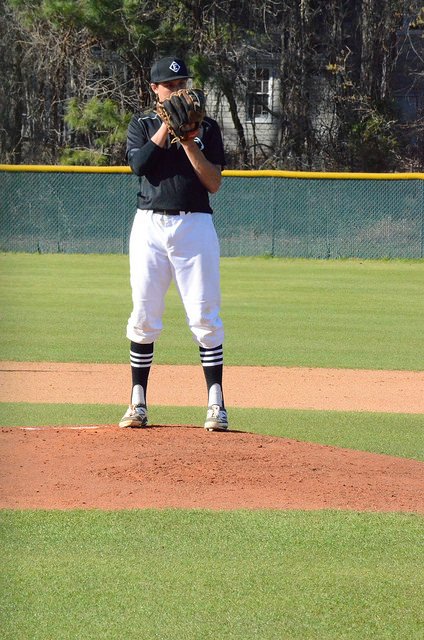 Jackson on the mound pitching in high school